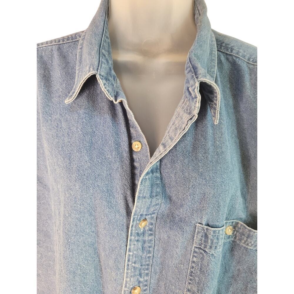 Preswick & Moore Denim Shirt Long Sleeve Sz XL - Picture 2 of 6